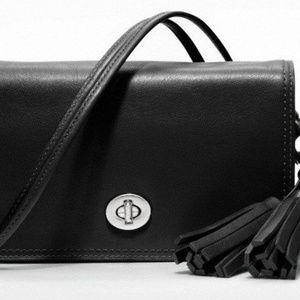 Coach legacy penny purse black with silver NWOT